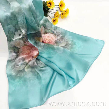 Women digital printing satin silk scarf